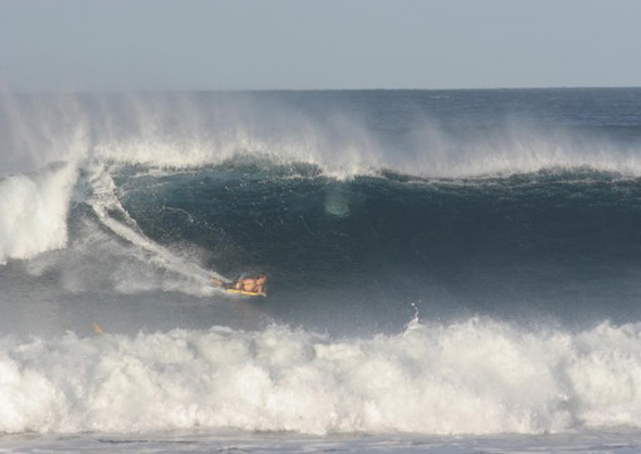 Surfing huge waves