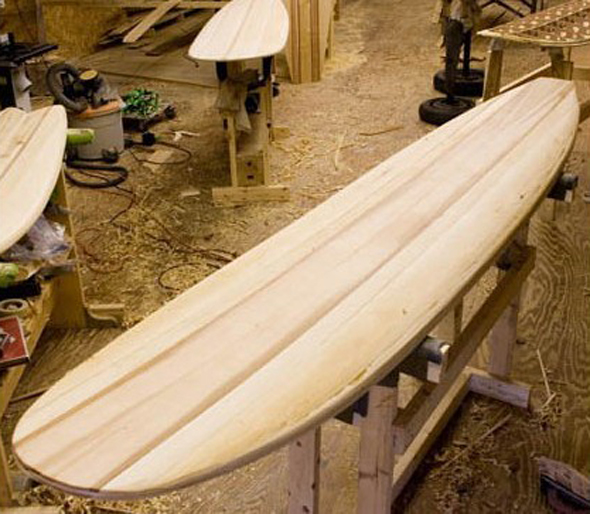 Wood surfboard